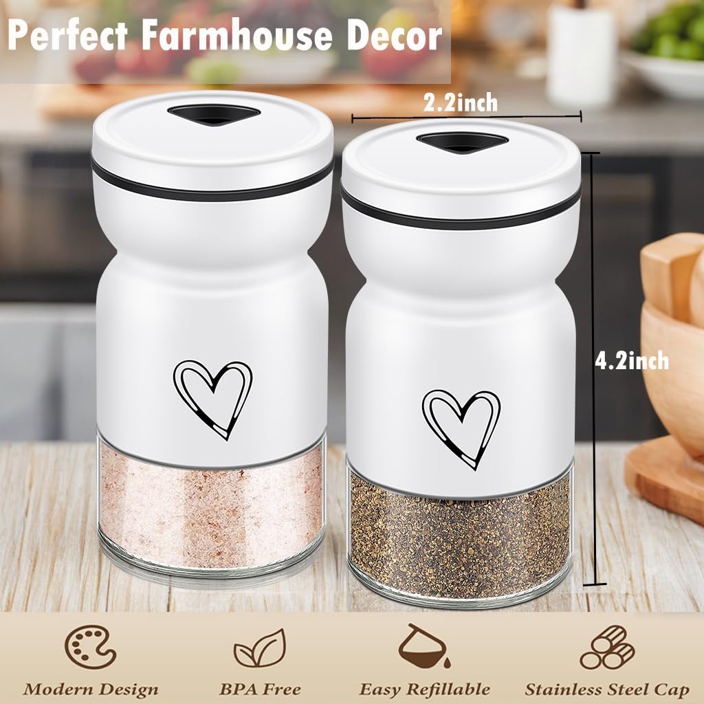Stainless Steel Salt and Pepper Shaker Set with Adjustable Pour Holes