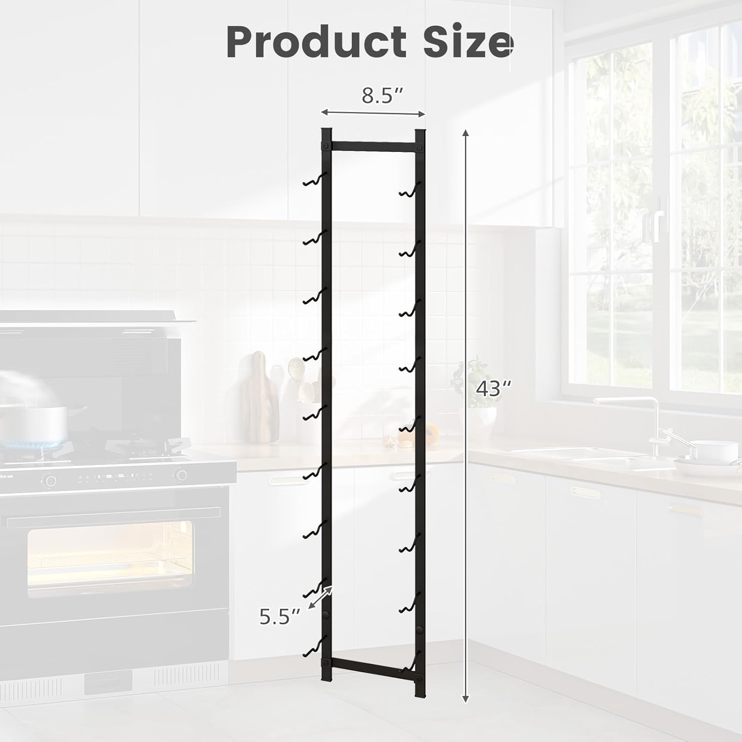 GOFLAME Wall Mounted Wine Rack for 9 Bottles