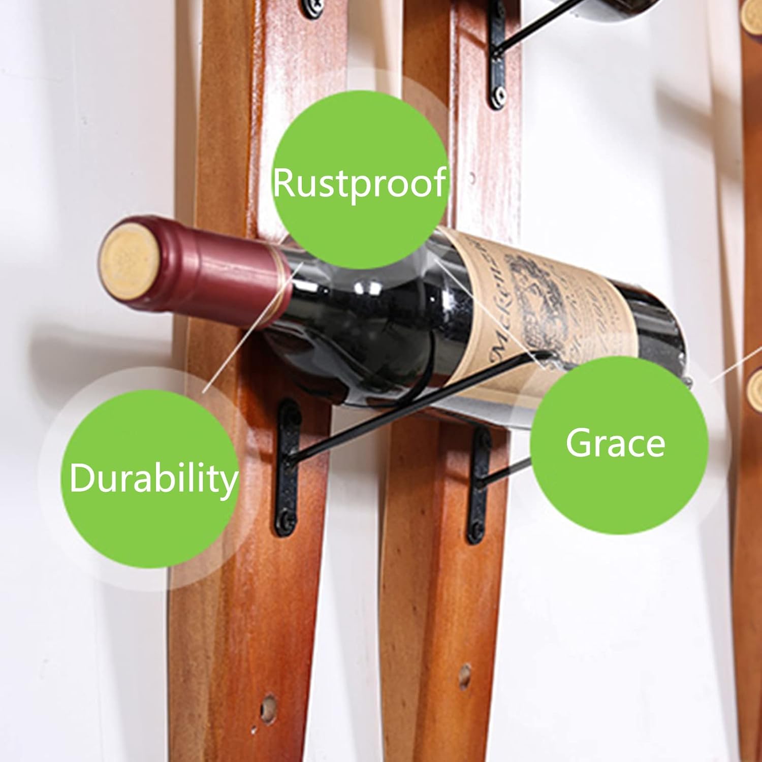 KOHARA 5 Bottles Wall Mounted Wine Rack