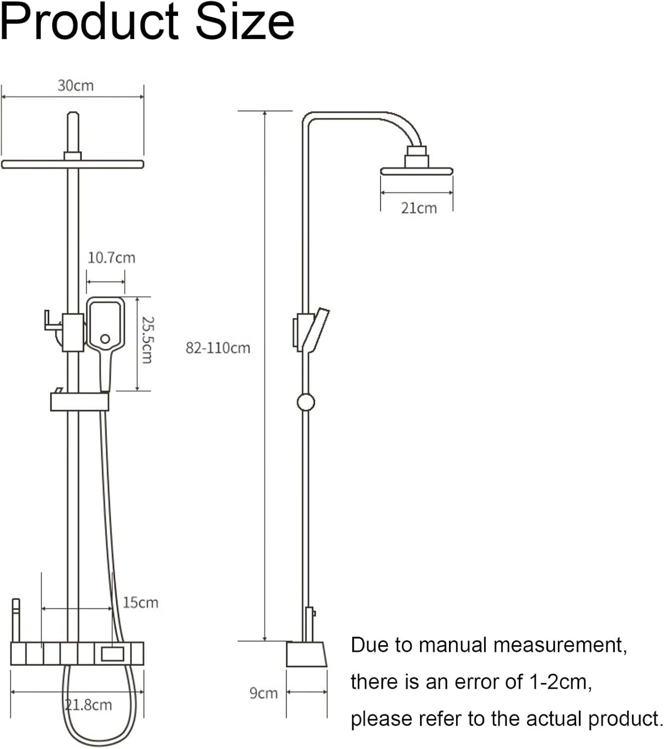 Smart Digital Shower System with Handheld and Rain Head