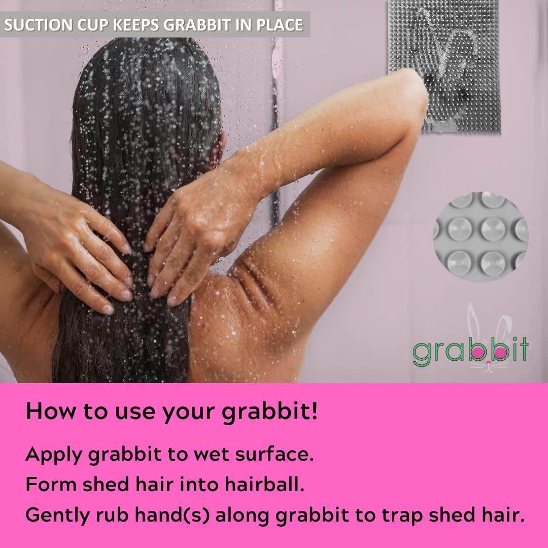 GRABBIT Hair Catcher Wall-Mounted Hair Trap for Shower