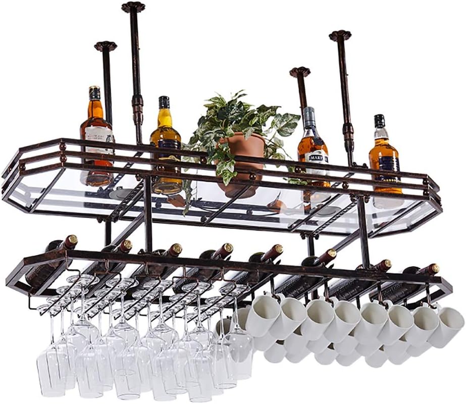 ZJDYDY Wall-Mounted Wine Rack Bronze 100x35cm