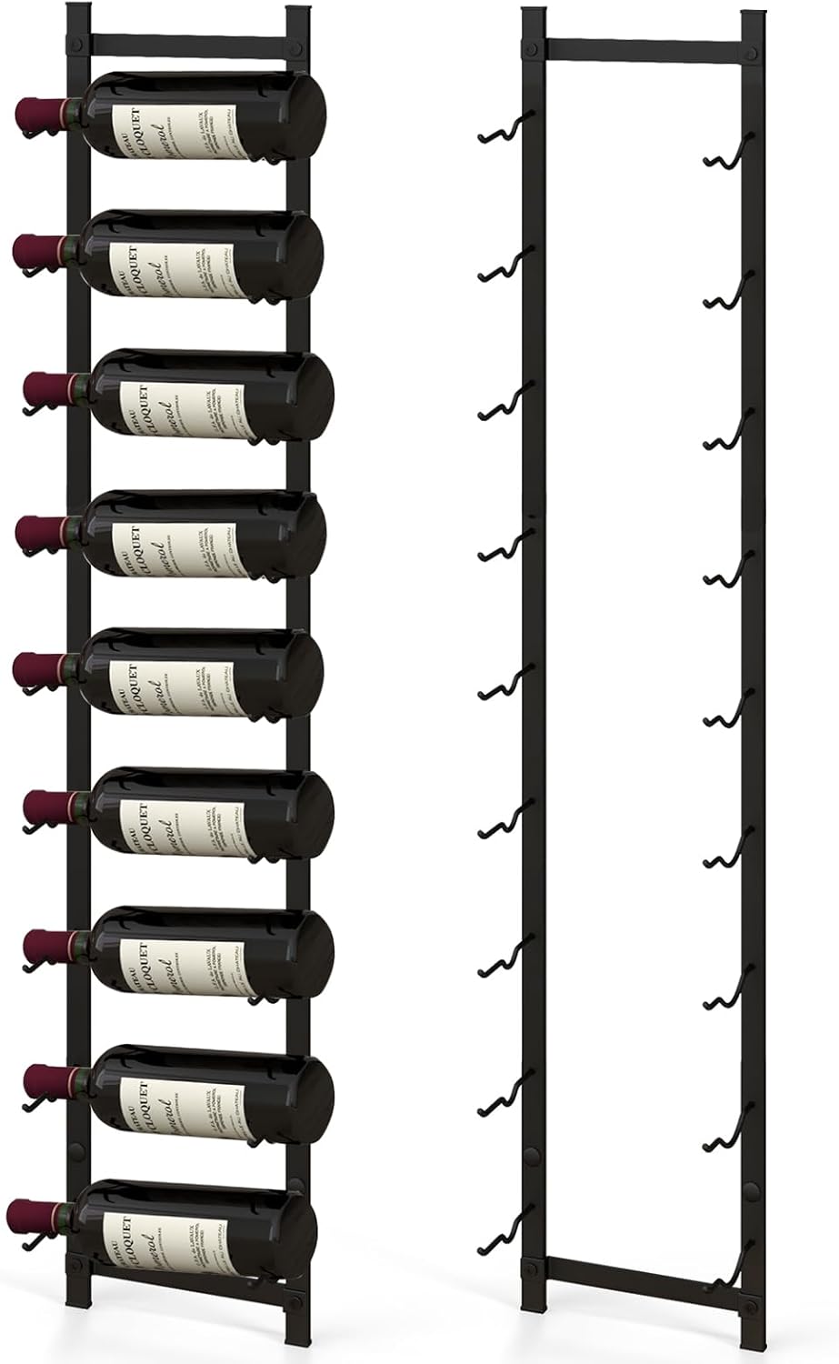 GOFLAME Wall Mounted Wine Rack for 9 Bottles