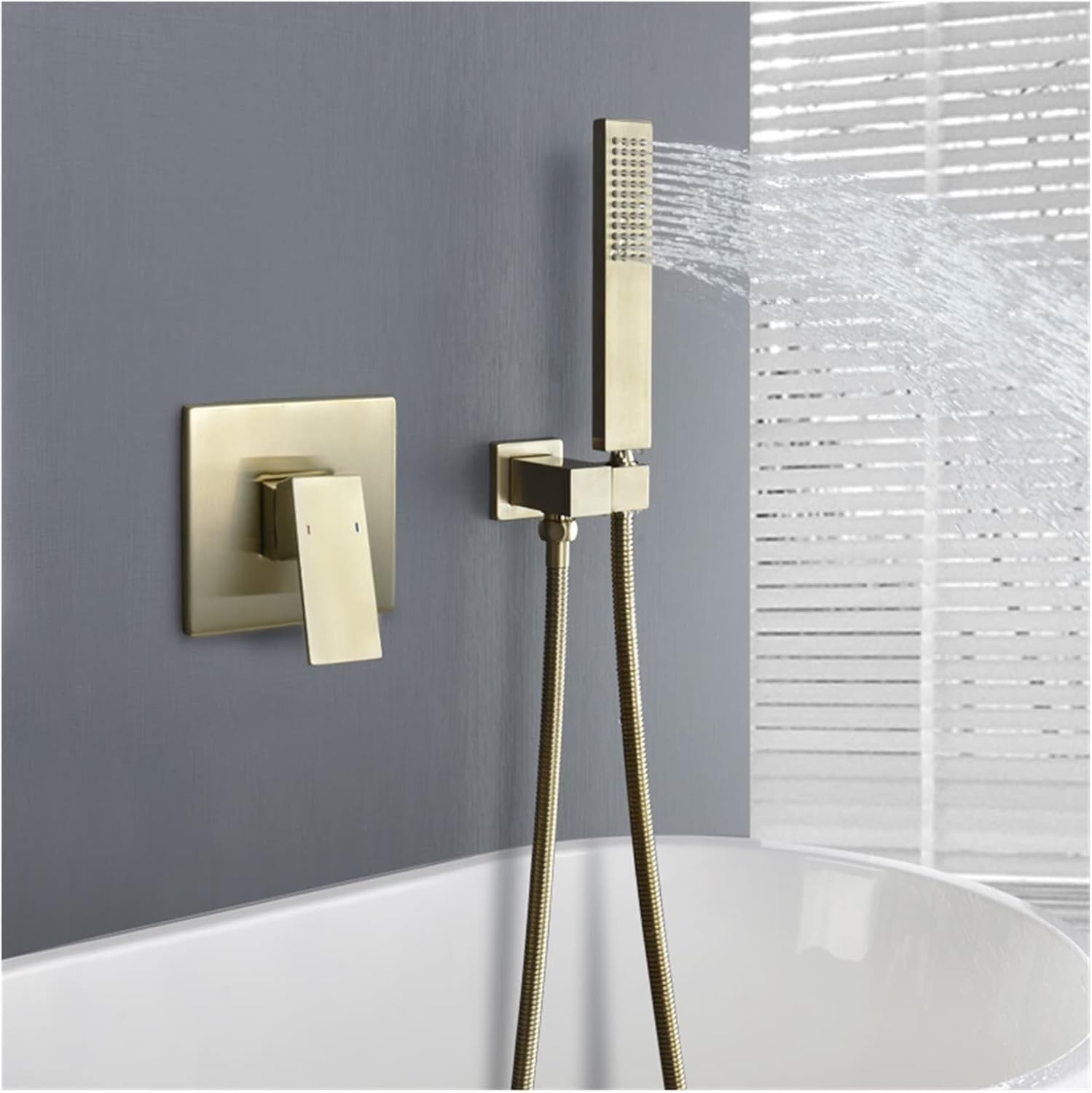 Hidden Waterfall Bathtub Faucet with 3 Modes and Thermostatic Control
