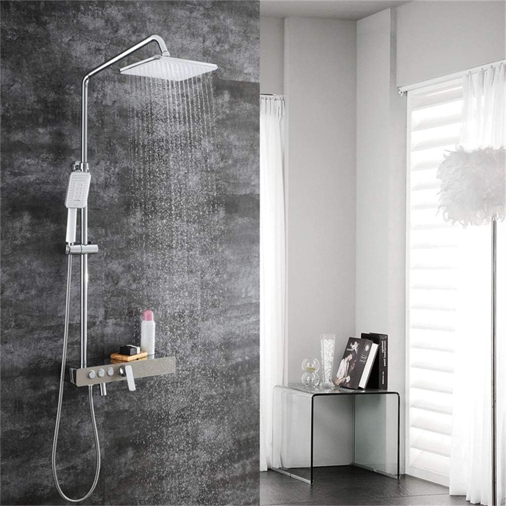White Gold Triple Function Wall Mount Shower Set