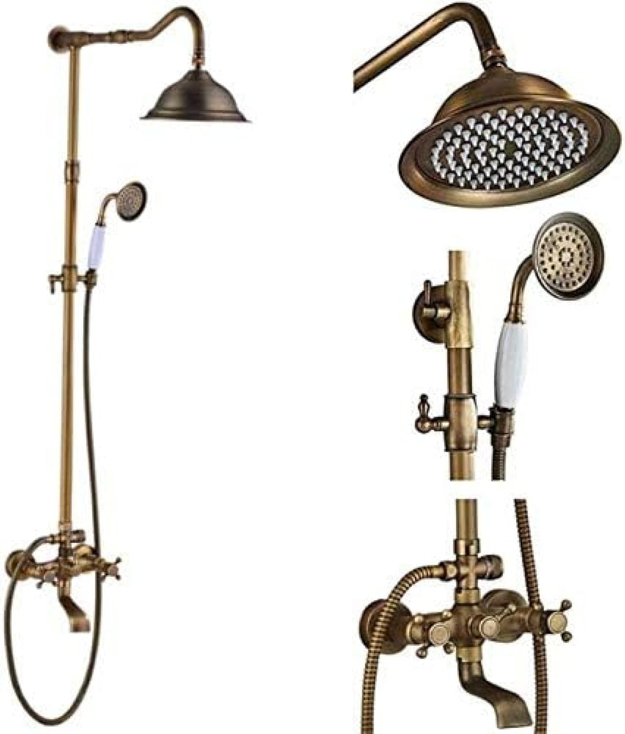 TECKI 8 Rainfall Shower Head with Handheld Faucet Set