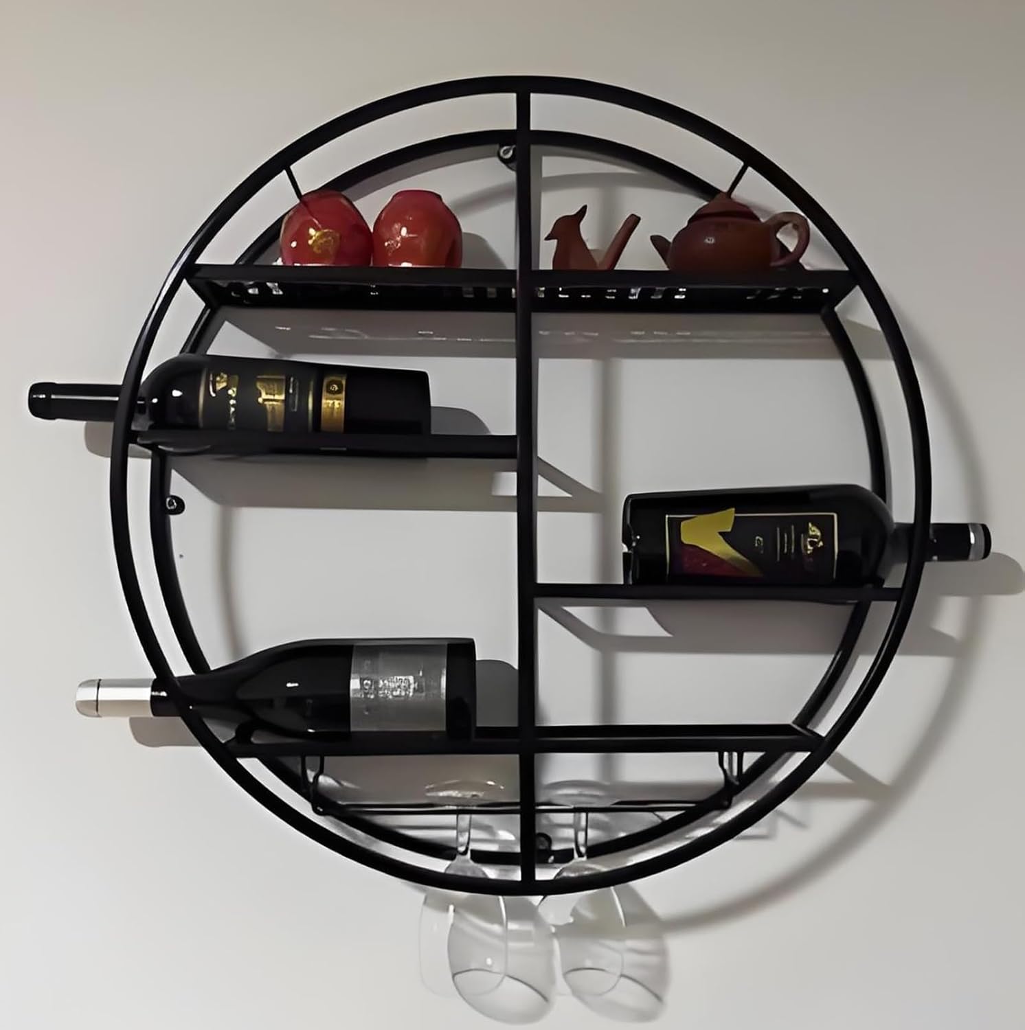 YVYKFZD Wall Mounted Wine Rack Black 60x11x60cm
