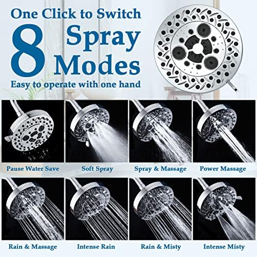 Aiscsc 8 Spray Modes High Pressure Shower Head
