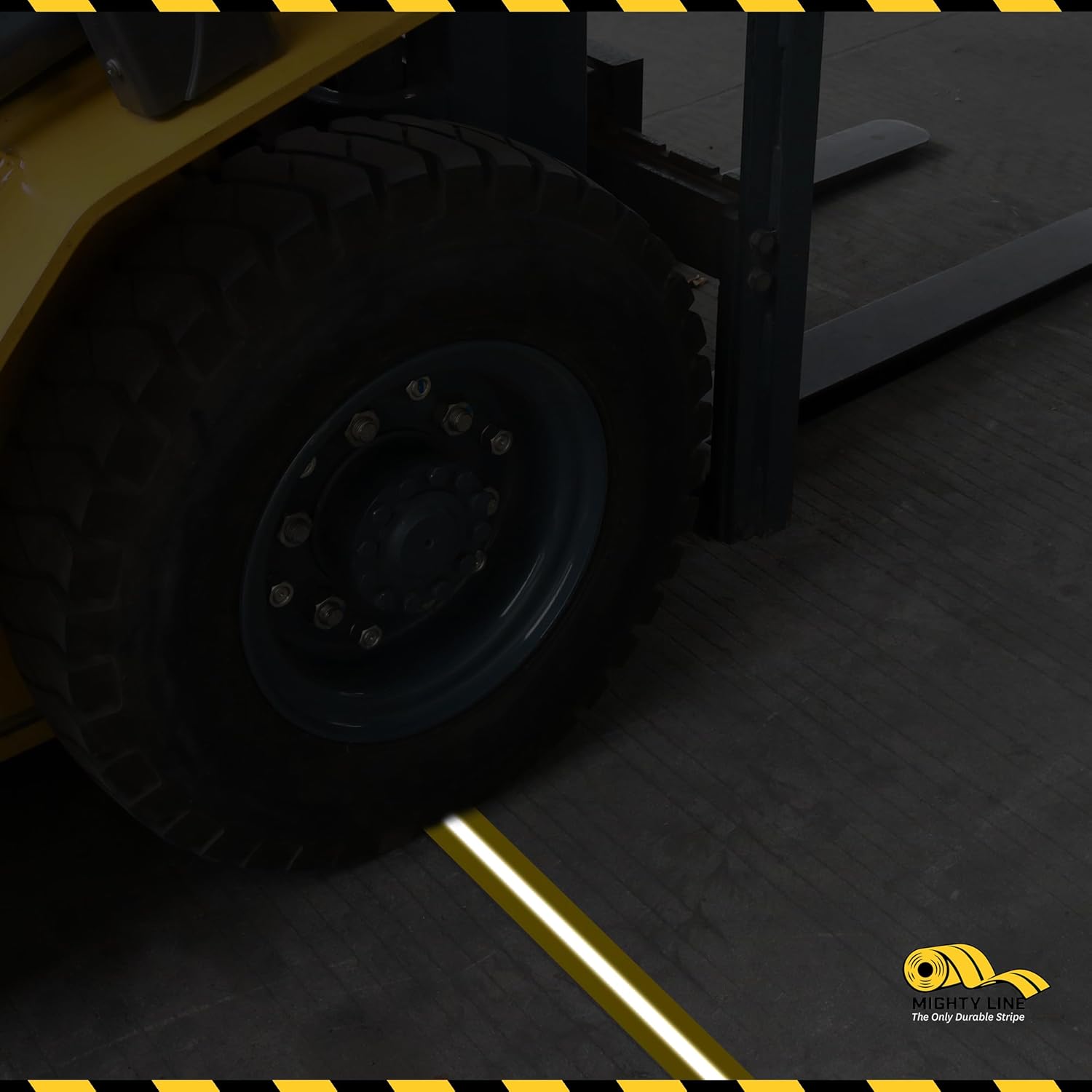 Mighty Line Heavy-Duty Reflective Floor Tape 4 Yellow 75 Roll