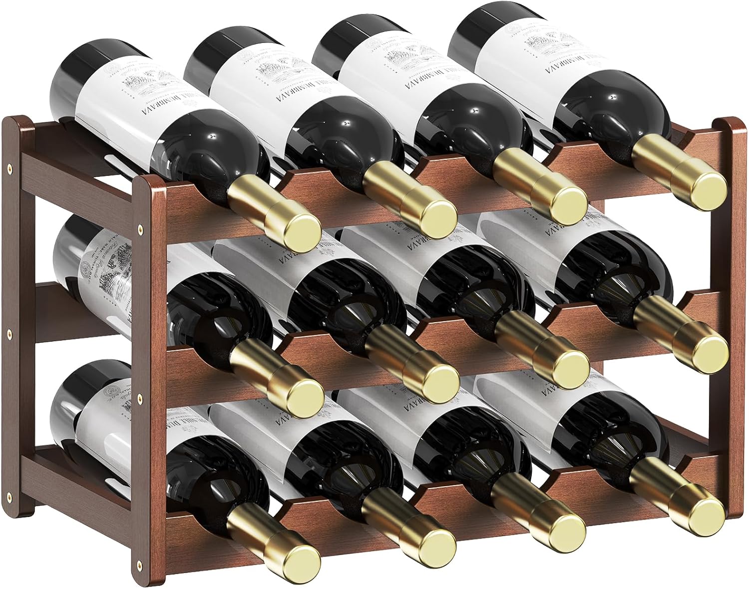 CAMOAT 3-Tier Bamboo Wine Rack Organizer