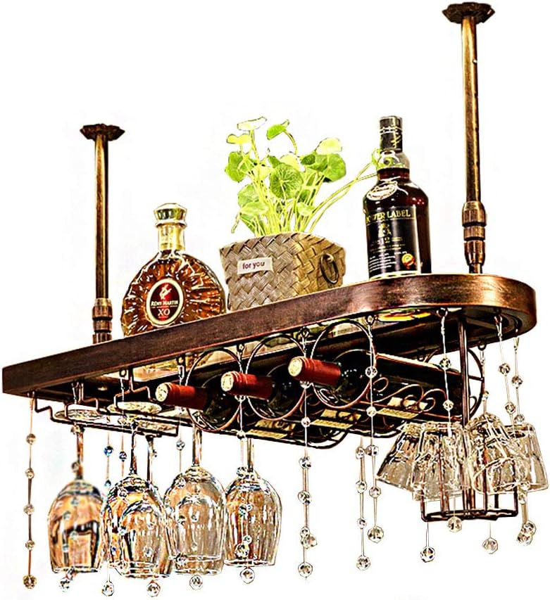 Wall Mounted Wine Rack - Rustic Design Adjustable Height Multi-purpose Storage