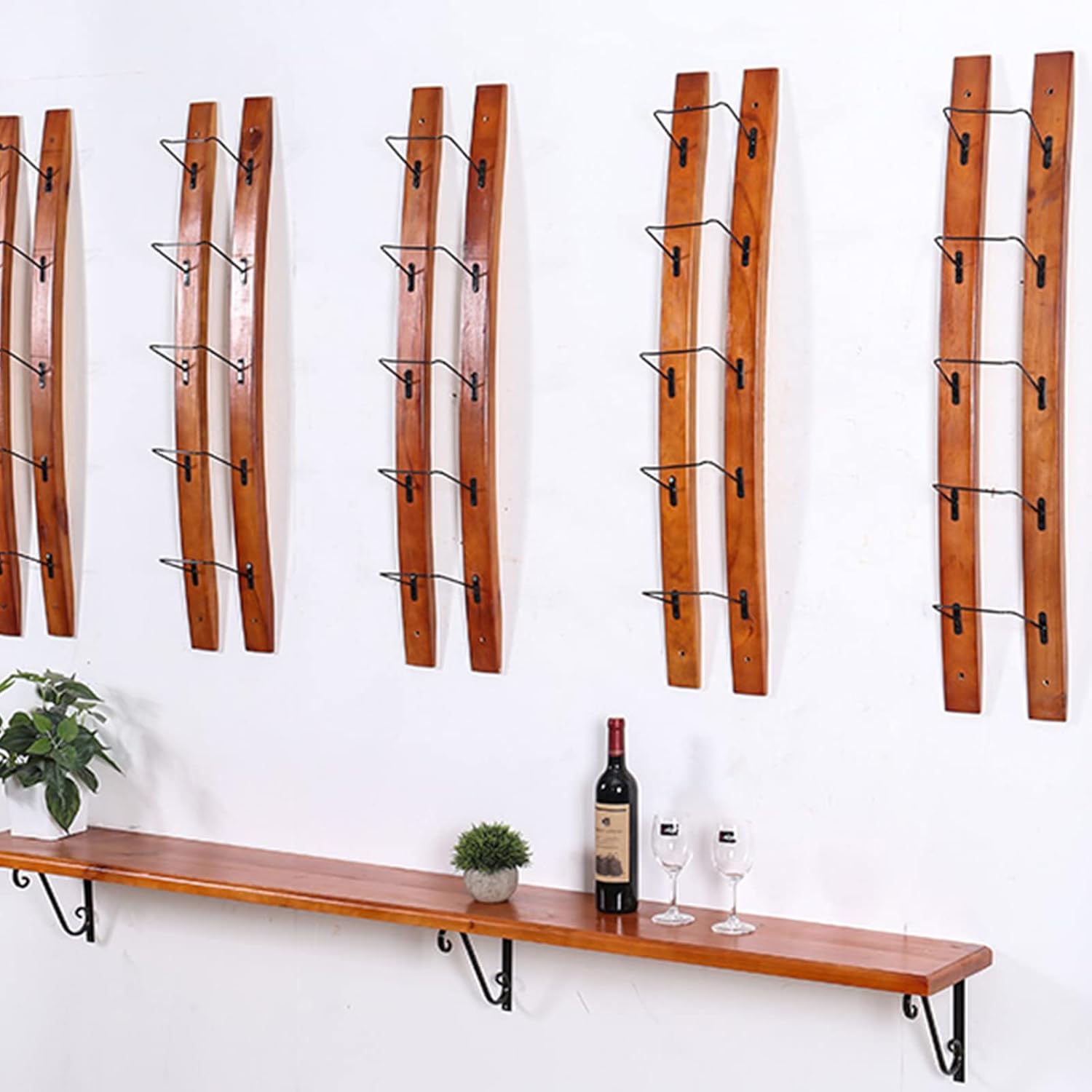 KOHARA 5 Bottles Wall Mounted Wine Rack