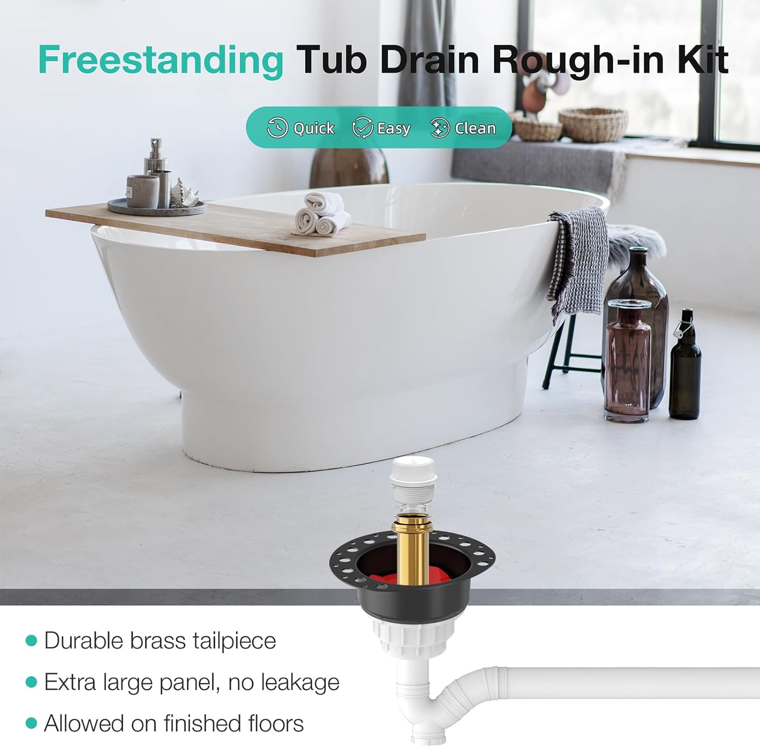 PVC Island Tub Drain Rough-in Kit