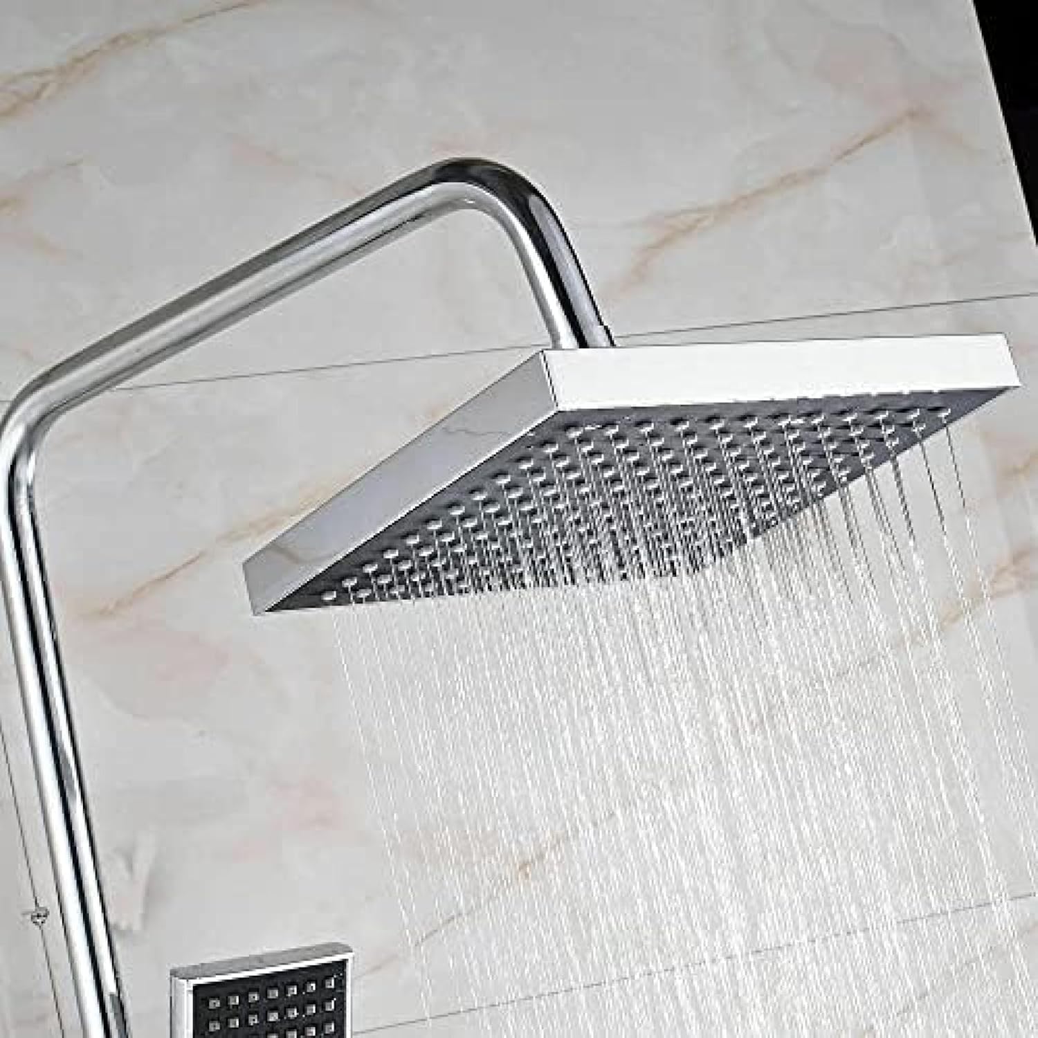 TECKI Rainfall Shower Faucet System with Handheld and Wall-mounted Mixer Set
