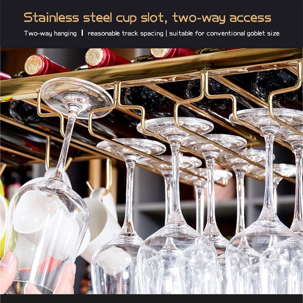 ZJDYDY Wall-Mounted Wine Rack 2 Layers Stainless Steel Adjustable Rack