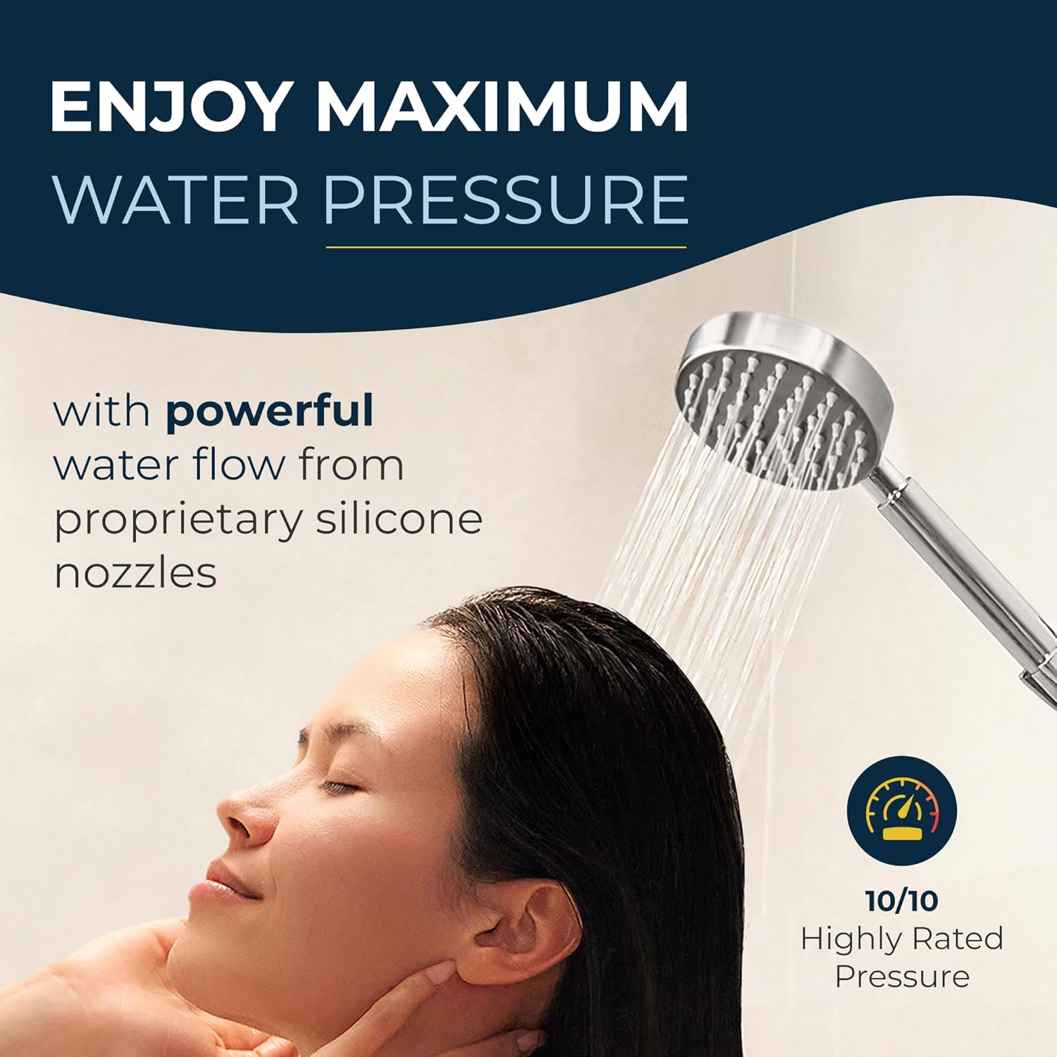HammerHead Showers All Metal Handheld Shower Head with Hose and Brass Holder