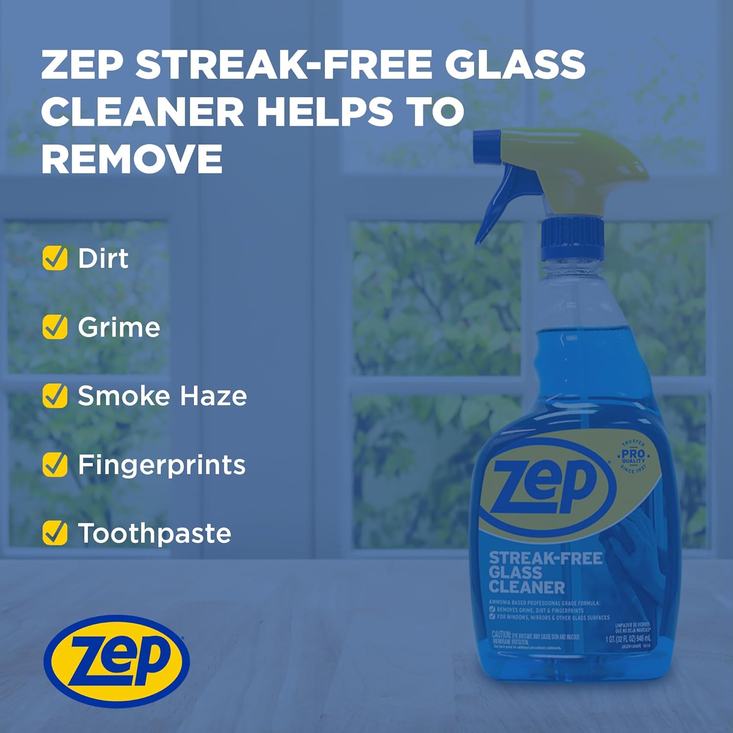Zep Streak-Free Glass Cleaner - 32 Oz Case of 12