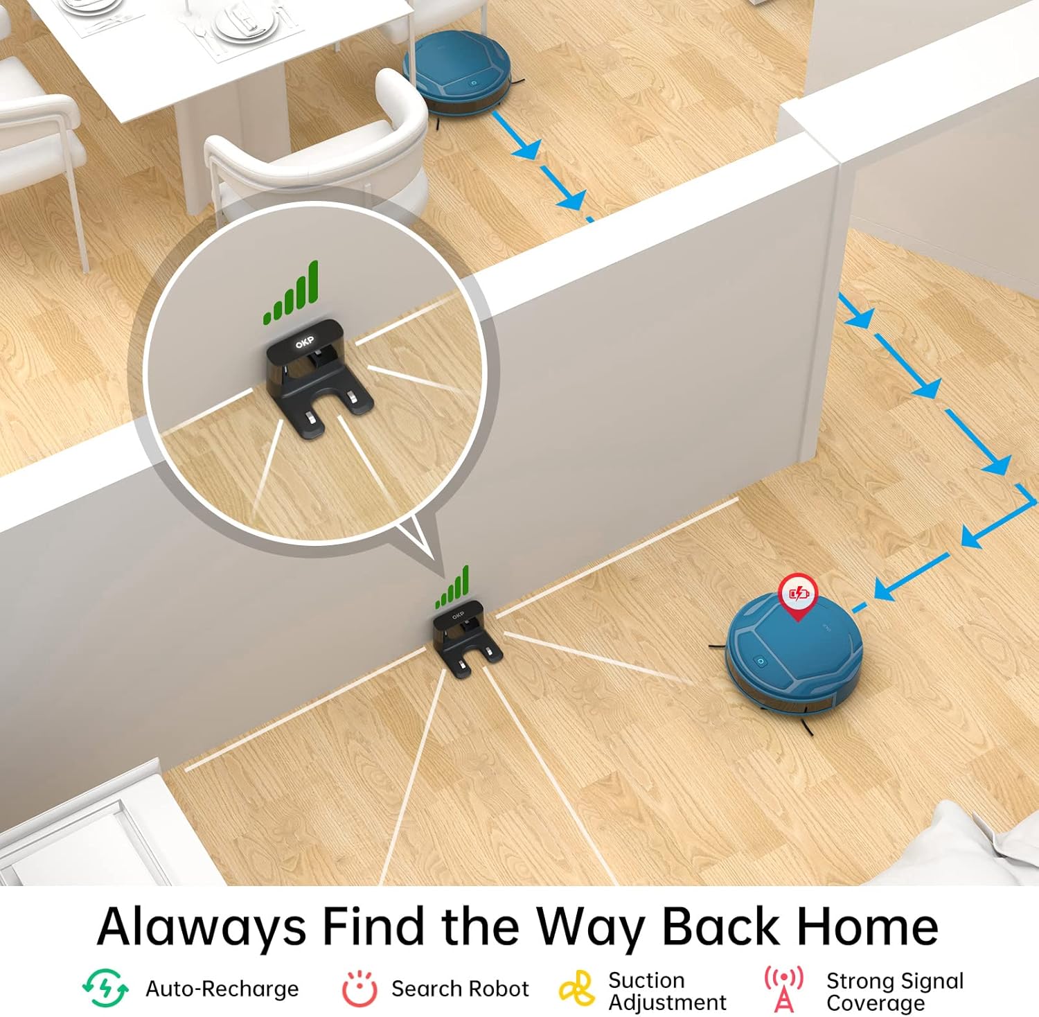 OKP K2-Pro Robot Vacuum Cleaner