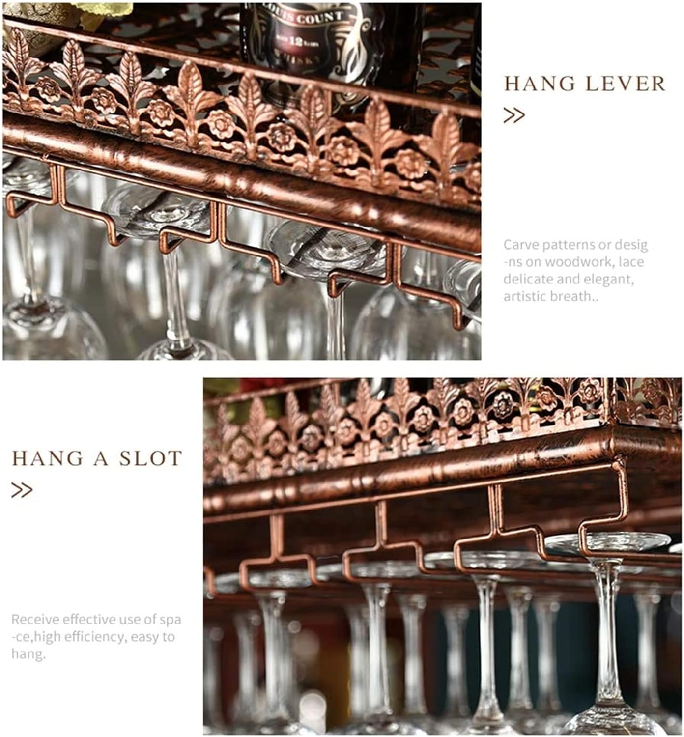 ALDEPO Wall-Mounted Wine Rack with Adjustable Height