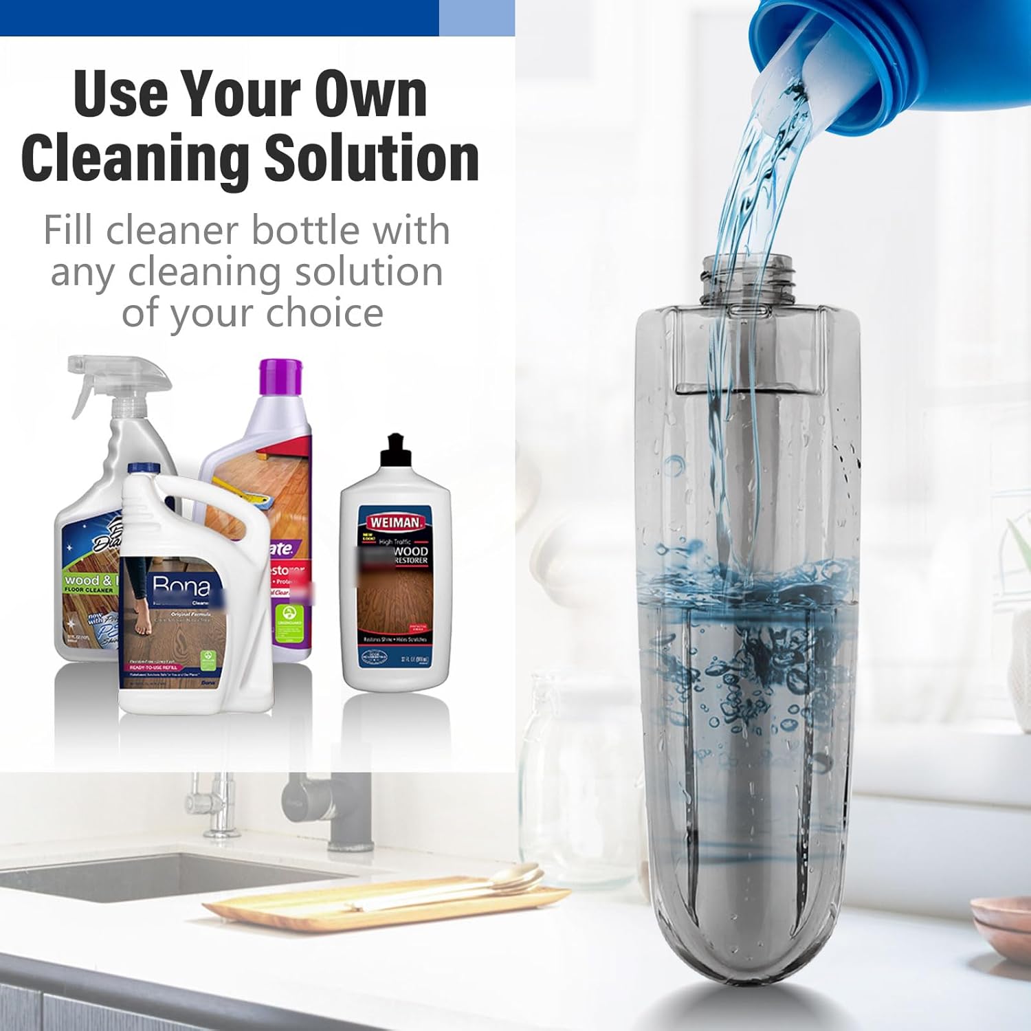 Panda Grip Spray Mop with 14 Oz Refill and 3 Microfiber Pads