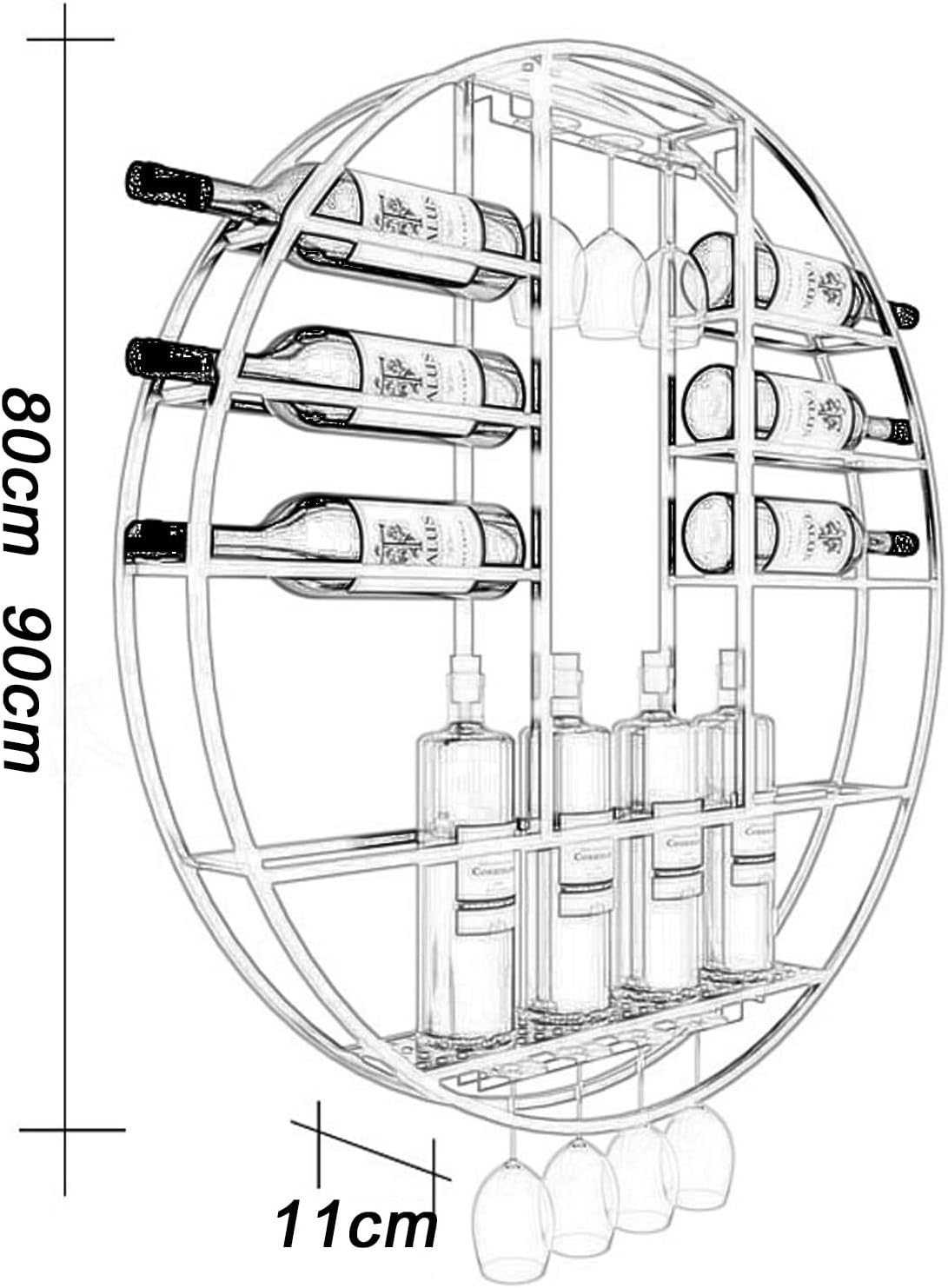 ZJDYDY Wall-Mounted Wine Rack Black 80x11x80cm