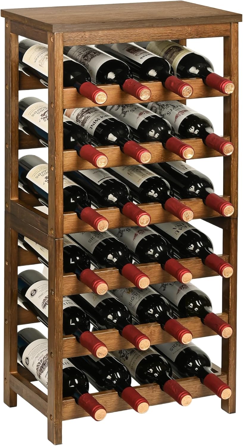 VASMIA 6-Tier Freestanding Wine Rack with Table Top