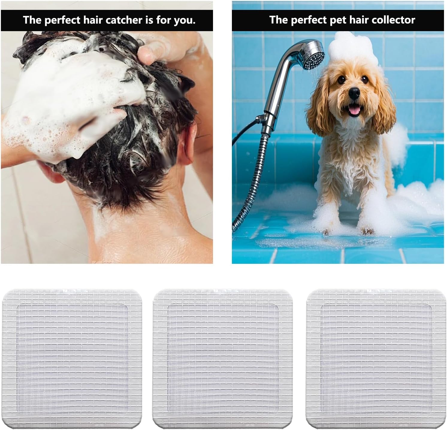 20 Pcs 4 Inch X 4 Inch Disposable Drain Hair Catcher Stickers
