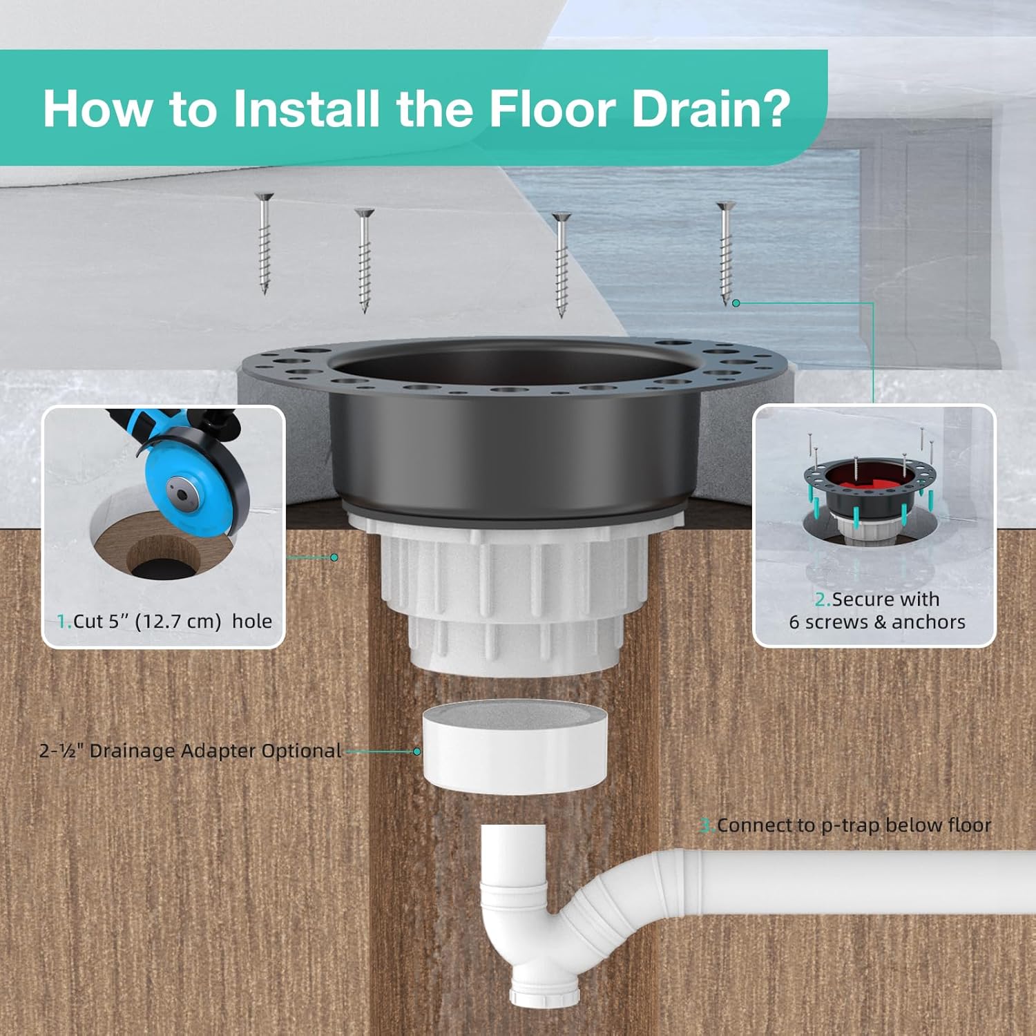 PVC Island Tub Drain Rough-in Kit