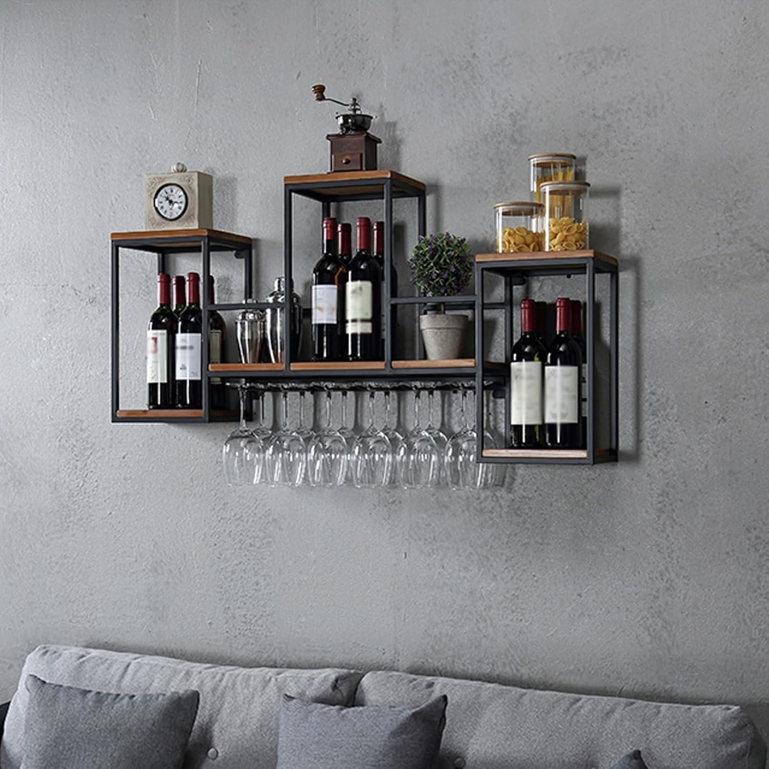 ERICAT Wall Mounted Wine Racks Black