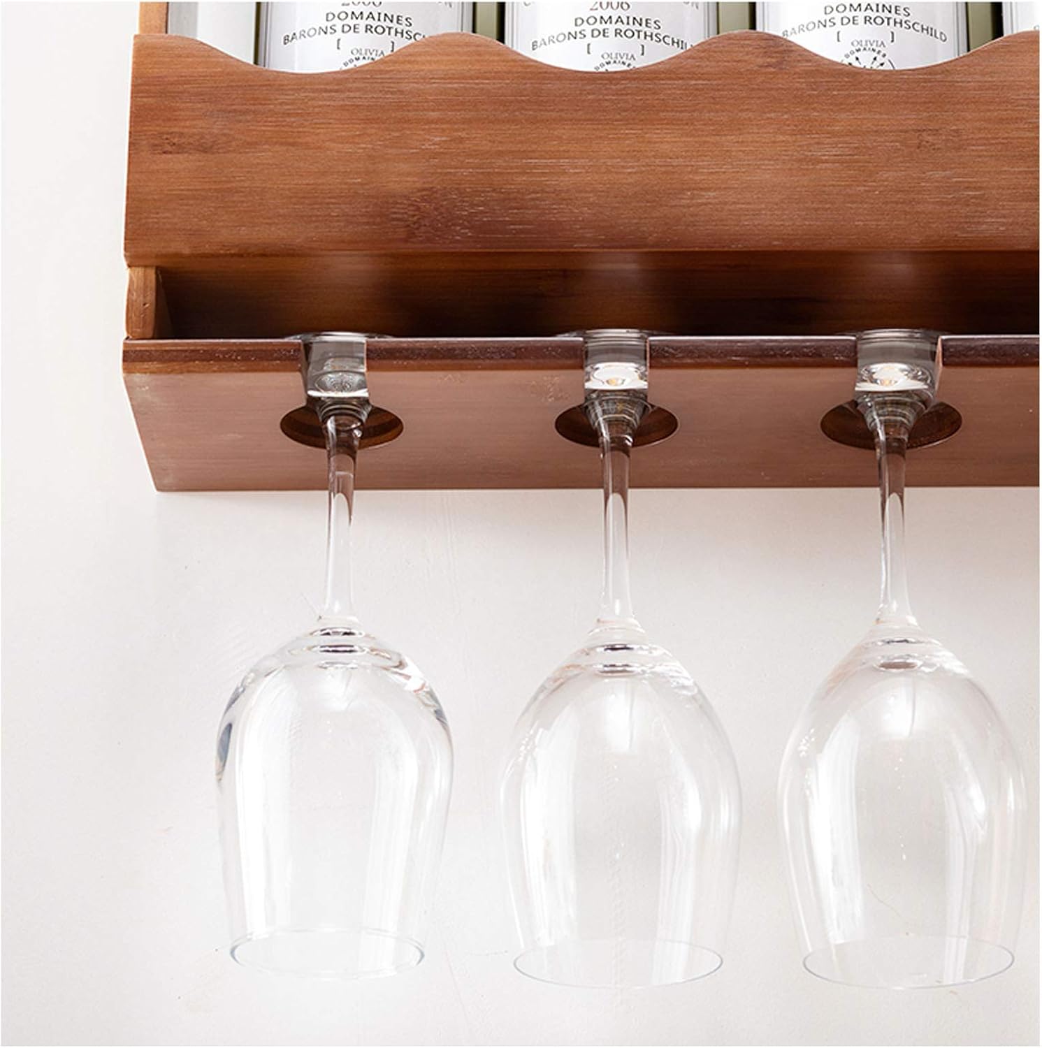 Pimex Wall-Mounted Wooden Wine Rack for Home Decor