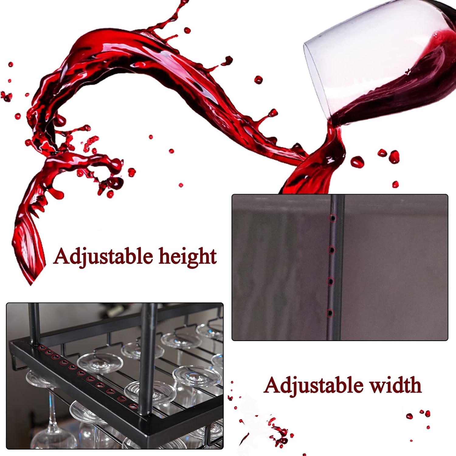 ZJDYDY Wall-Mounted Wine Rack with Goblet Holder