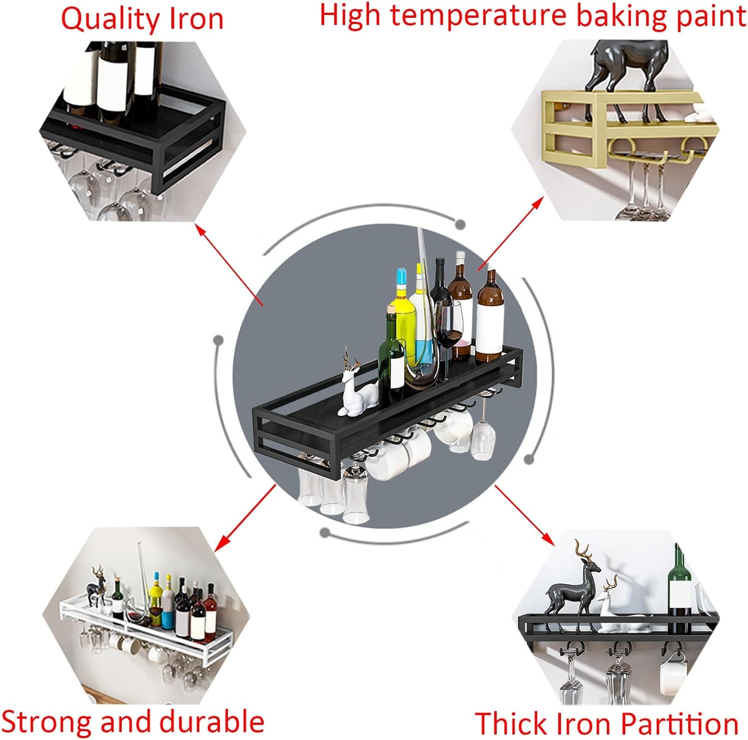 LIGUOYI Wall-Mounted Wine Glass Rack
