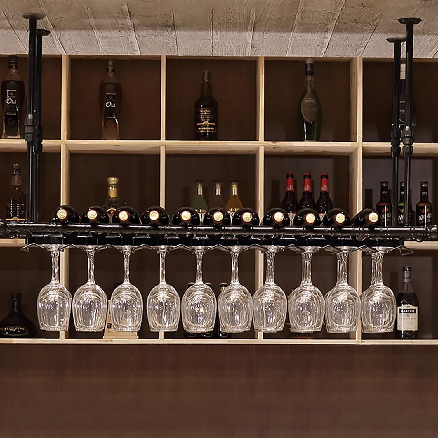 ZJDYDY Wall-Mounted Wine Rack with Adjustable Height