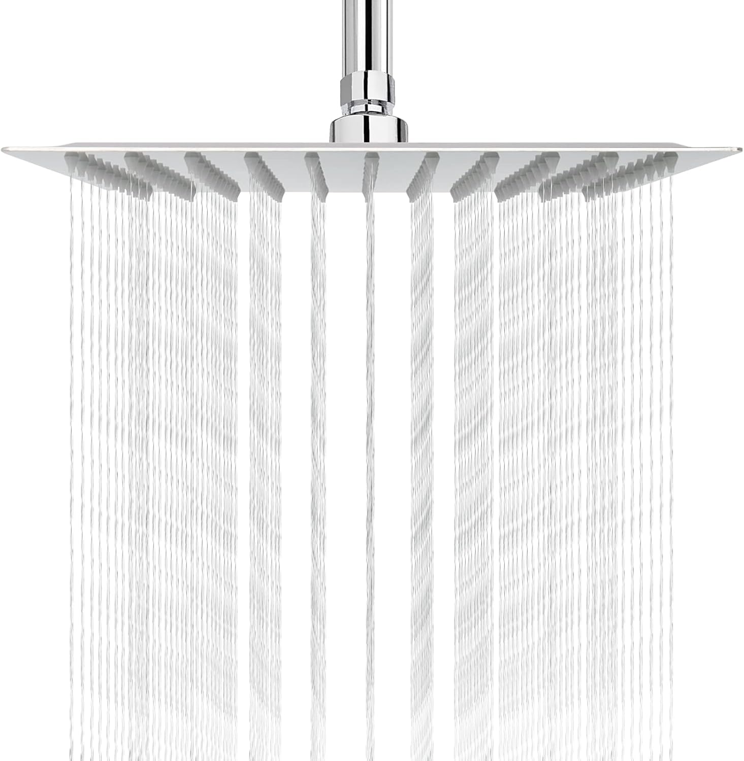 NearMoon 10-Inch Square Rain Shower Head with Chrome Finish