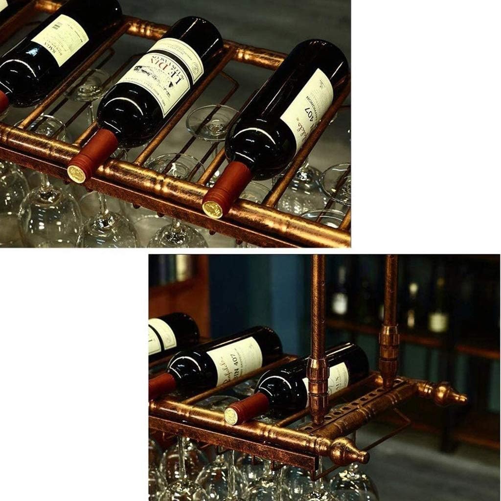 ZJDYDY Wall-Mounted Wine Rack Black Metal 60x30cm