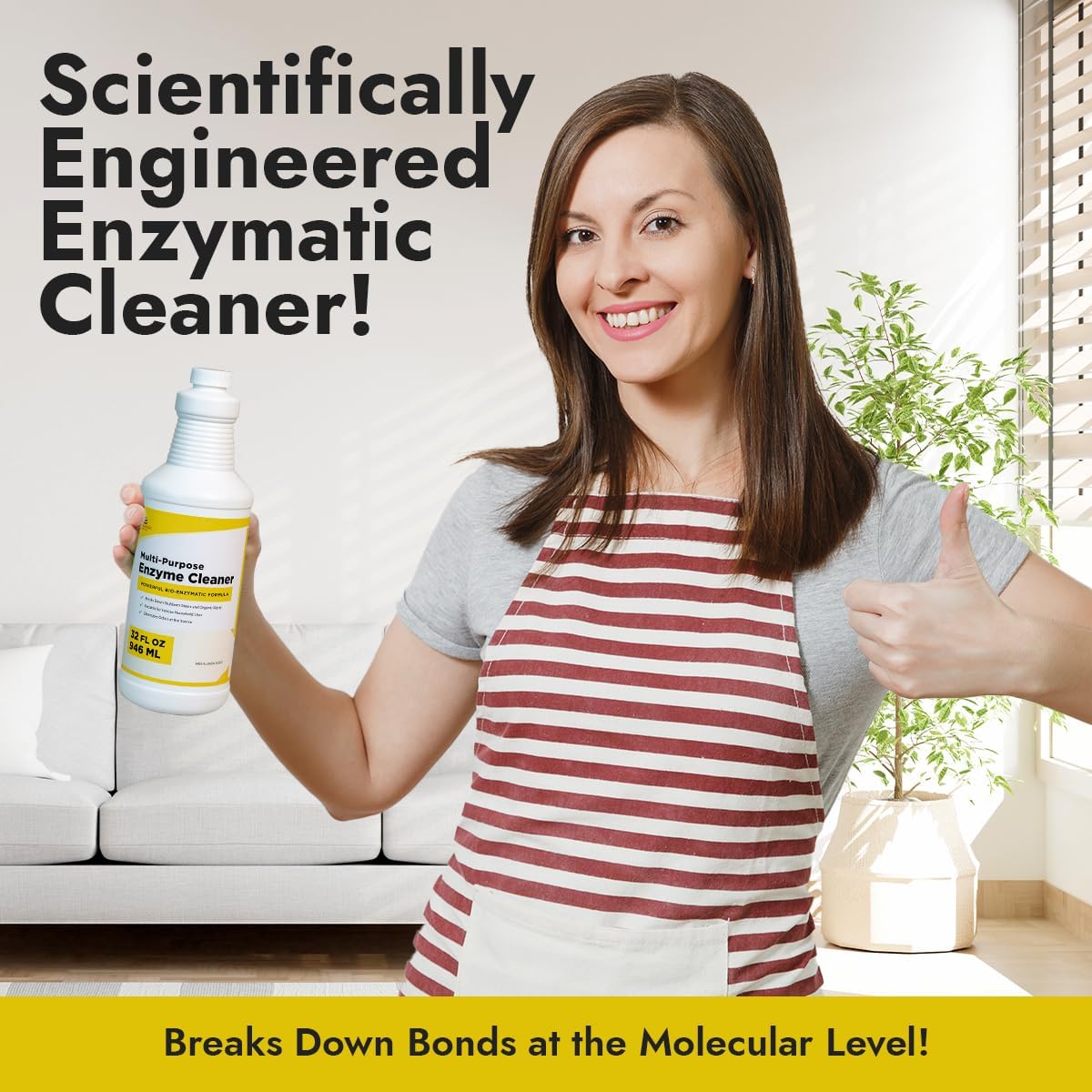 NORTHWEST ENTERPRISES Enzyme Cleaner - 32 Ounces Fresh Lemon Scent