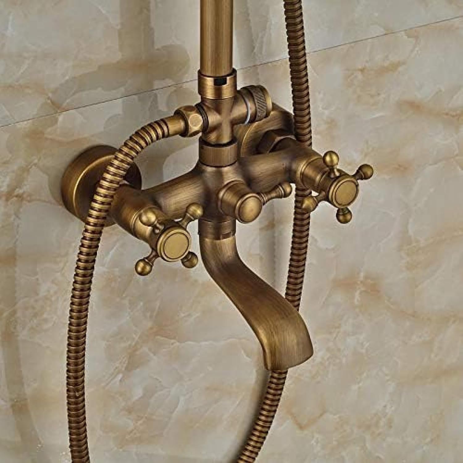 TECKI 8 Rainfall Shower Head with Handheld Faucet Set