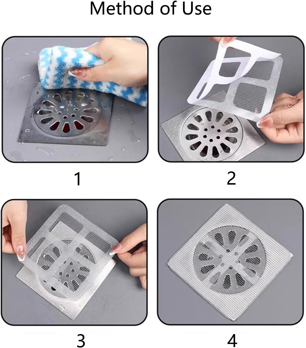 BOYYOEE Disposable Drain Hair Catcher 4x4 Inch 30 PCS Pack