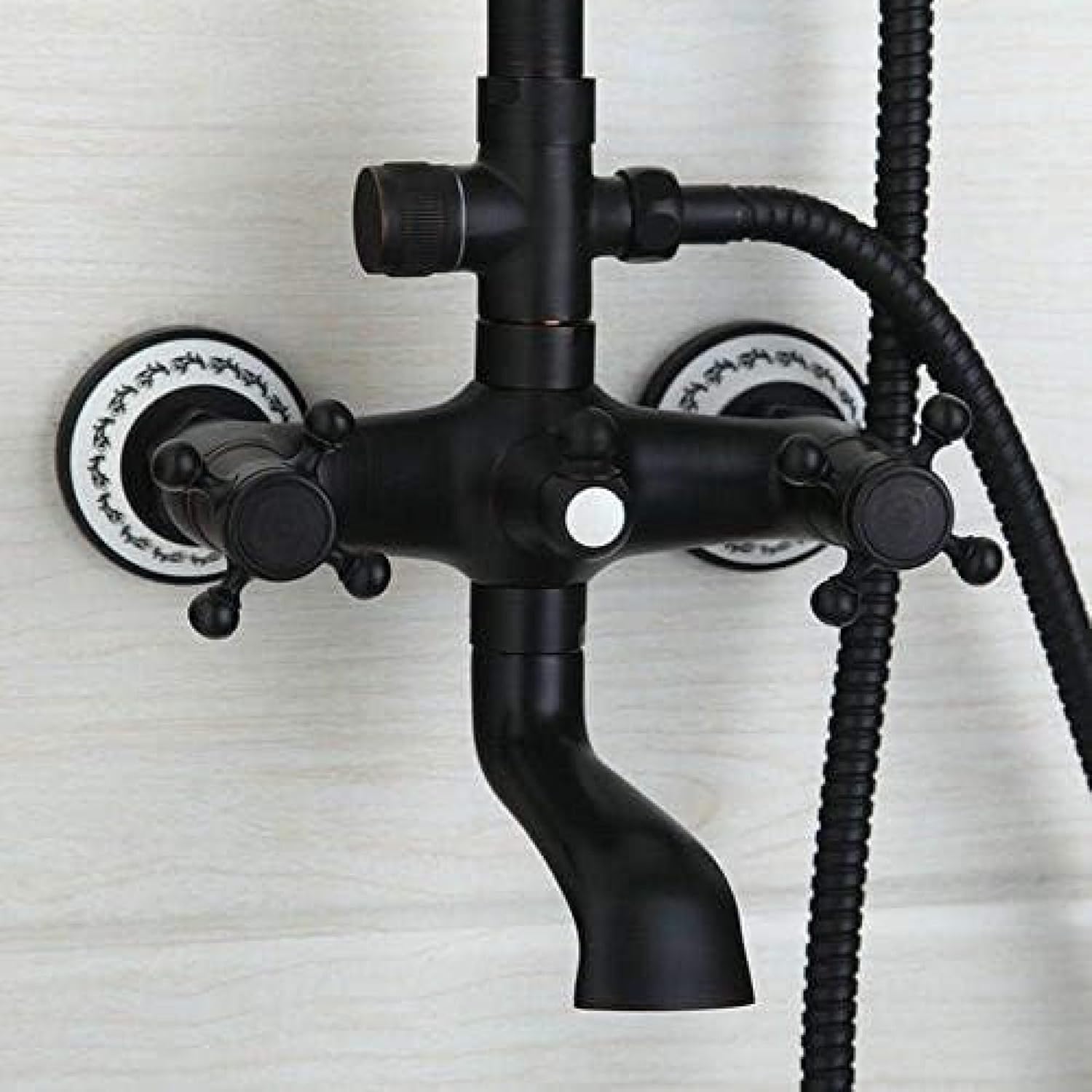 TECKI 8 Inch Oil Rubbed Bronze Bath Shower Trim Set