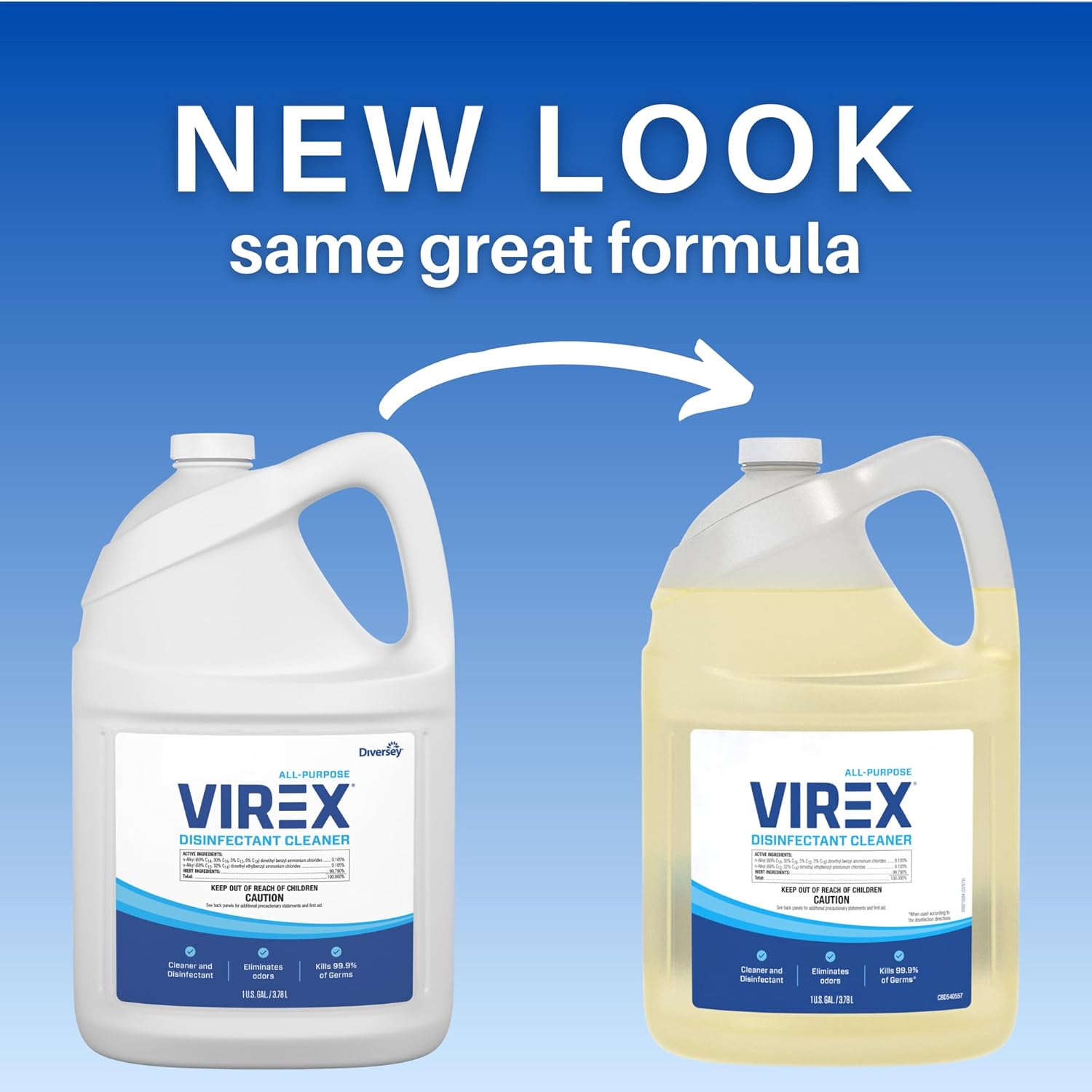 VIREX CBD540557 Disinfectant Cleaner - 1 Gallon Lemon Scent