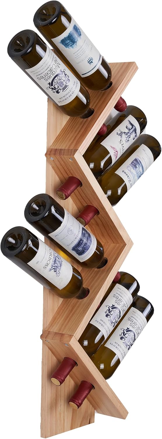 Vertical Wine Rack - Wall Mounted Solid Wood Design
