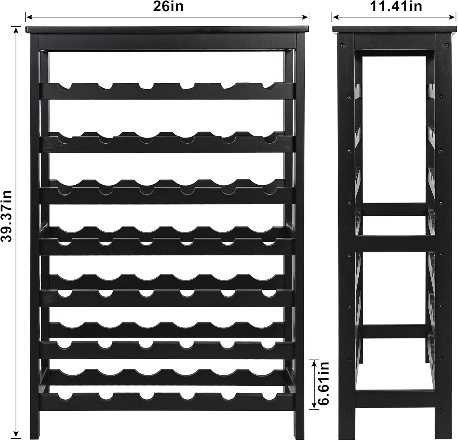VASMIA 42-Bottle Bamboo Wine Rack 7-Tier Freestanding Floor