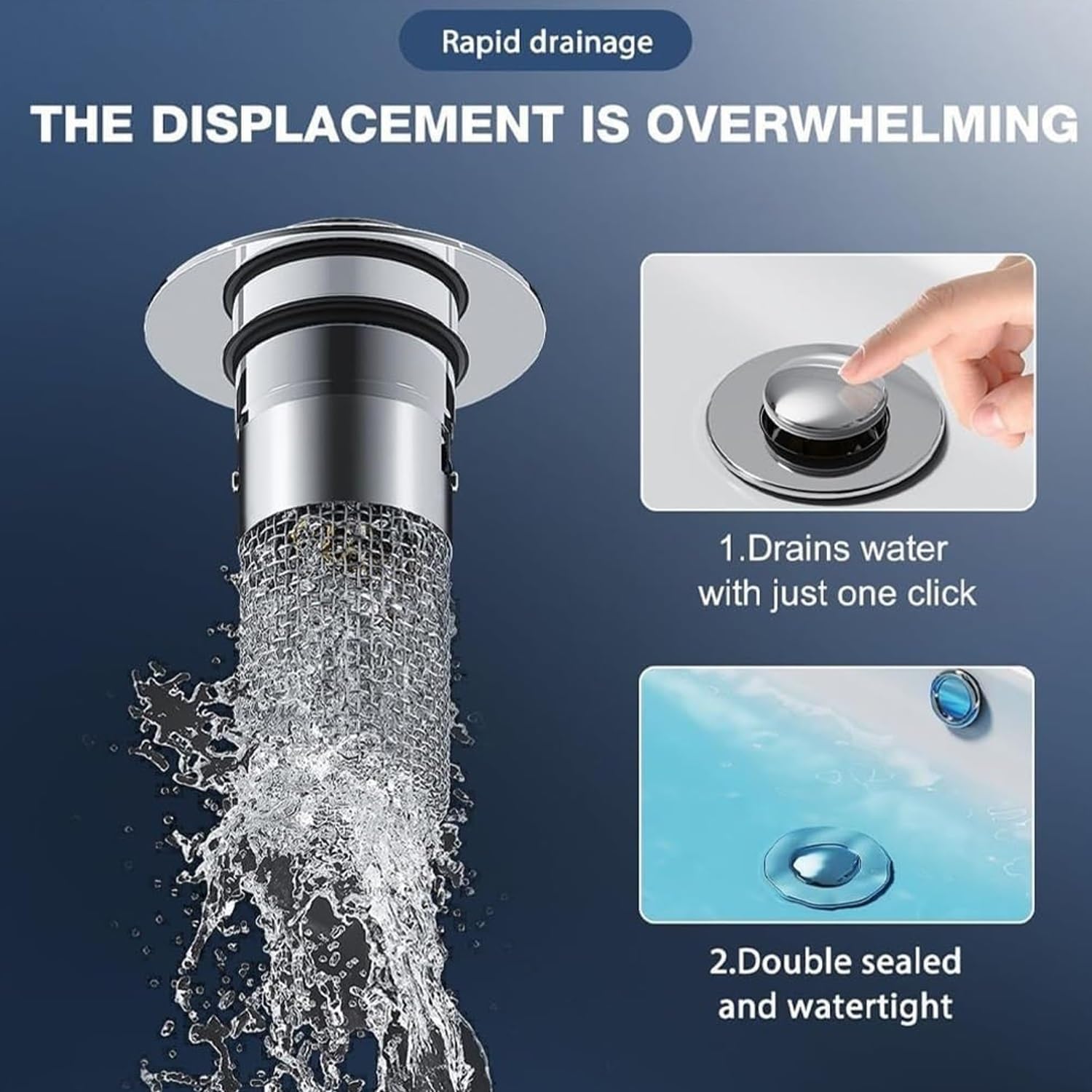 Universal Stainless Steel Drain Strainer for Bathroom Sink