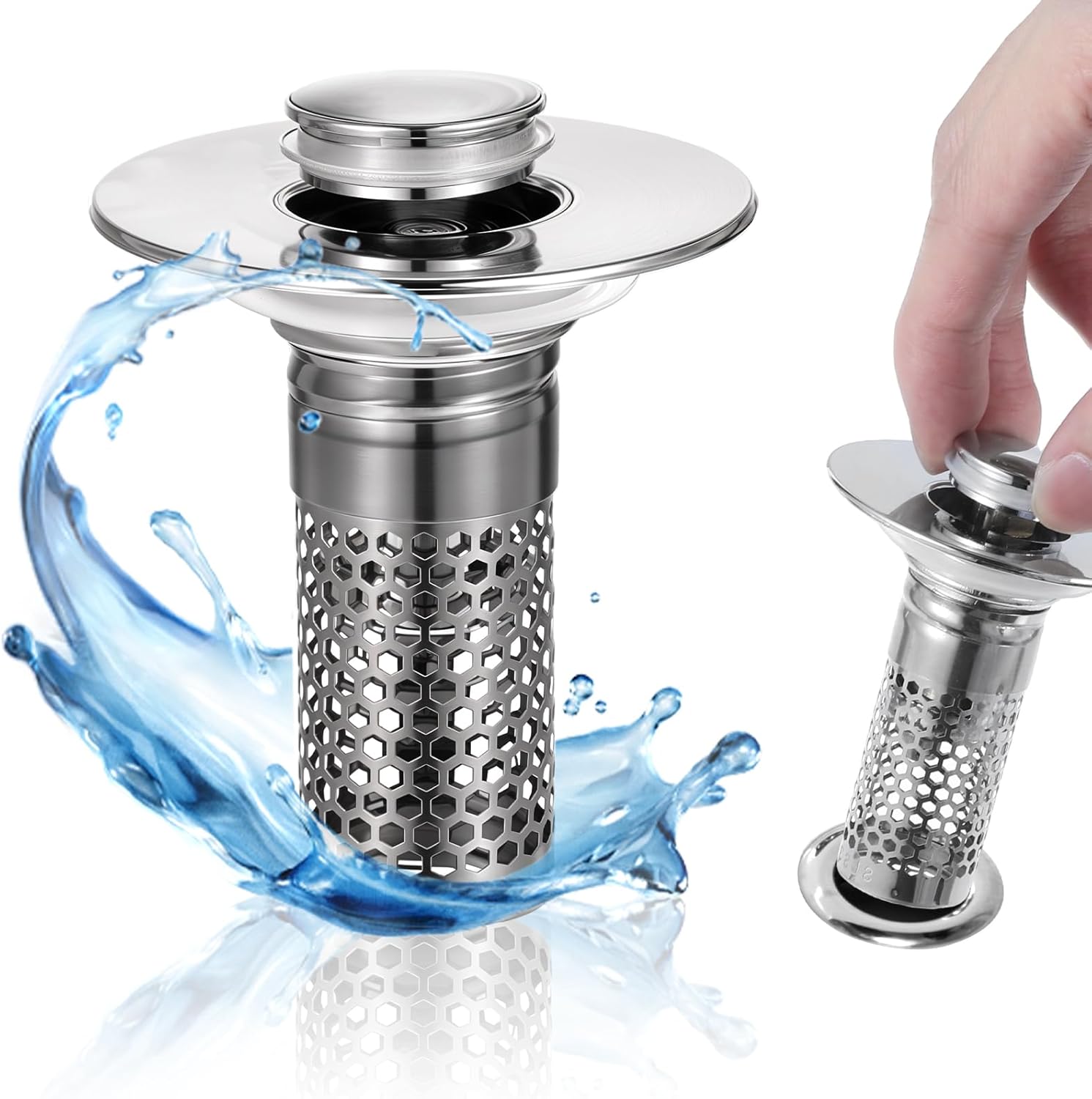 LLOUSSAK Drain Stopper with Anti-Clogging Basket