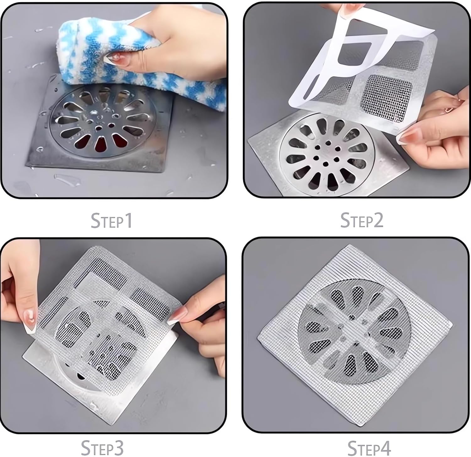 GYLCTOM Shower Drain Hair Catcher - 100PC Disposable Flat Mesh Sticker