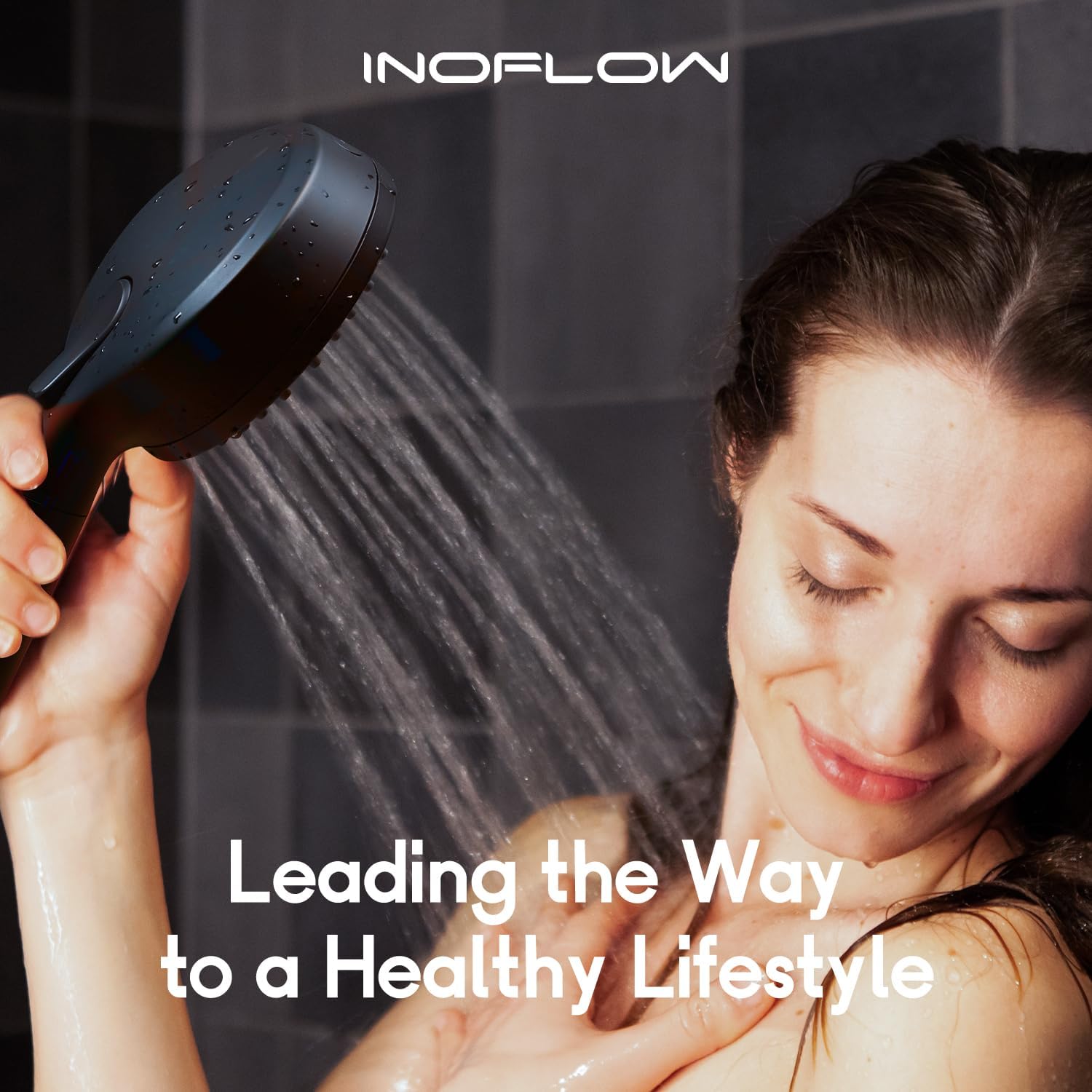 InoFlow High Flow Handheld Showerhead with 7 Modes and 60 Hose Matt Black