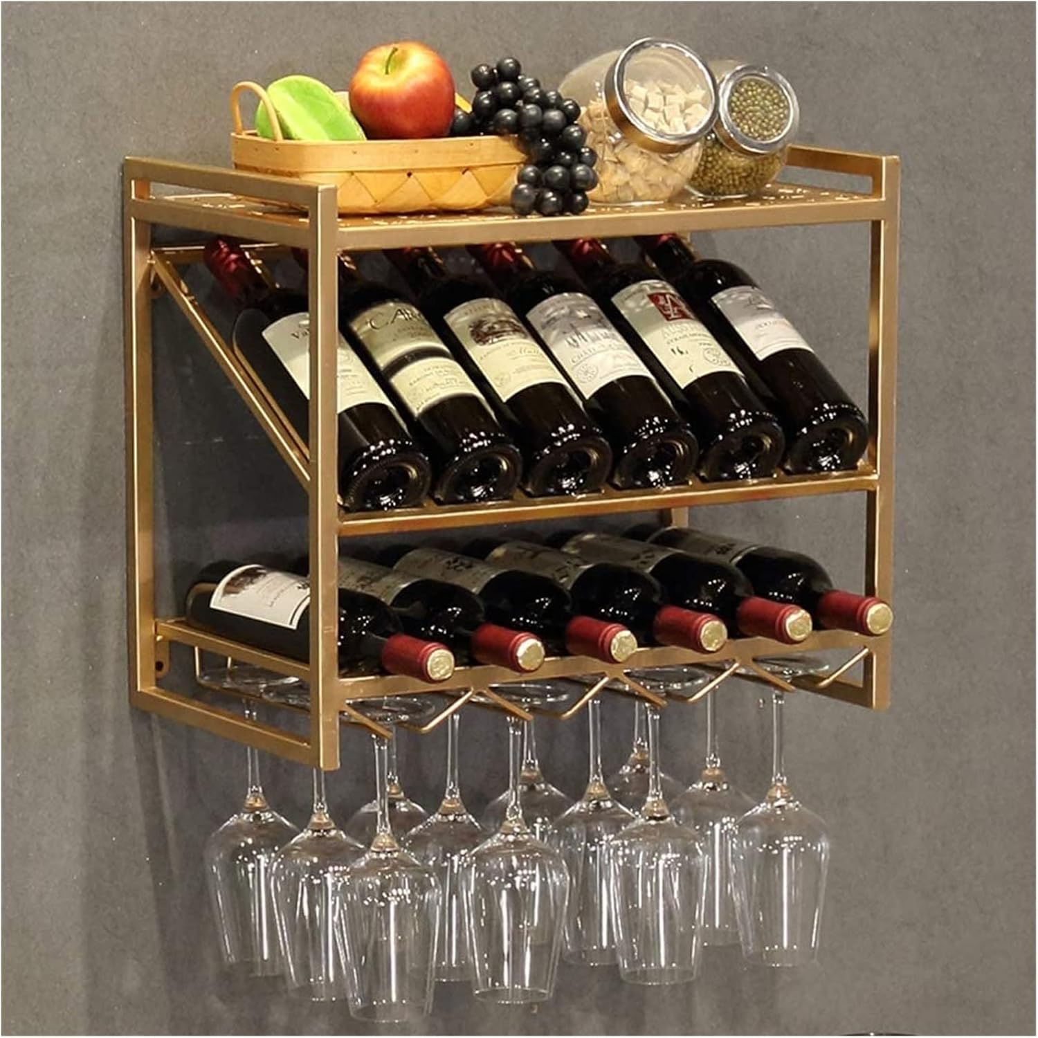 ALDEPO Wall Mounted Wine Rack with Reindeer Design 1