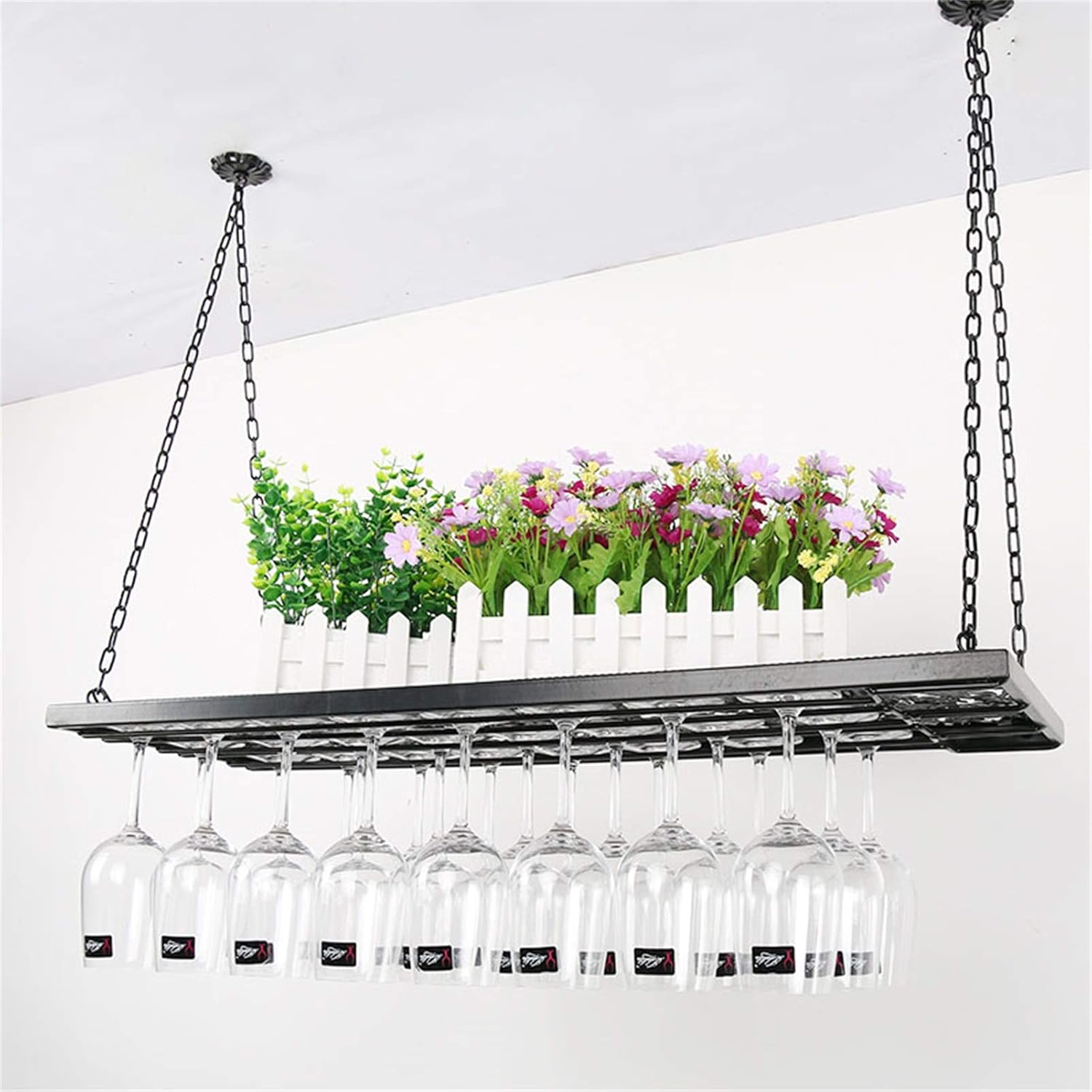 Mounted Wine Racks Industrial Chain Suspension Wall Rack