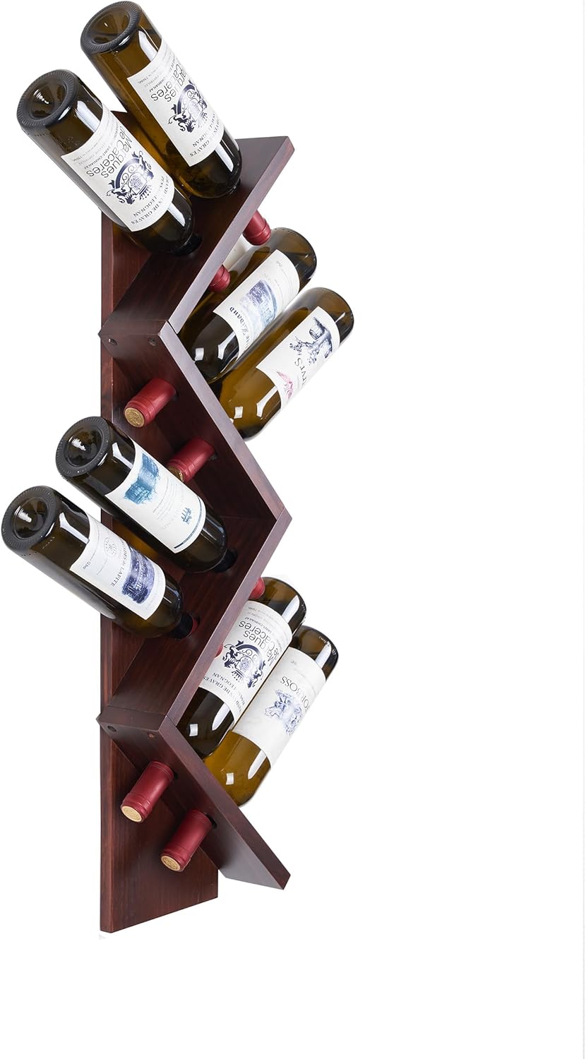 Wall-Mounted Wine Rack with 8 Bottle Capacity