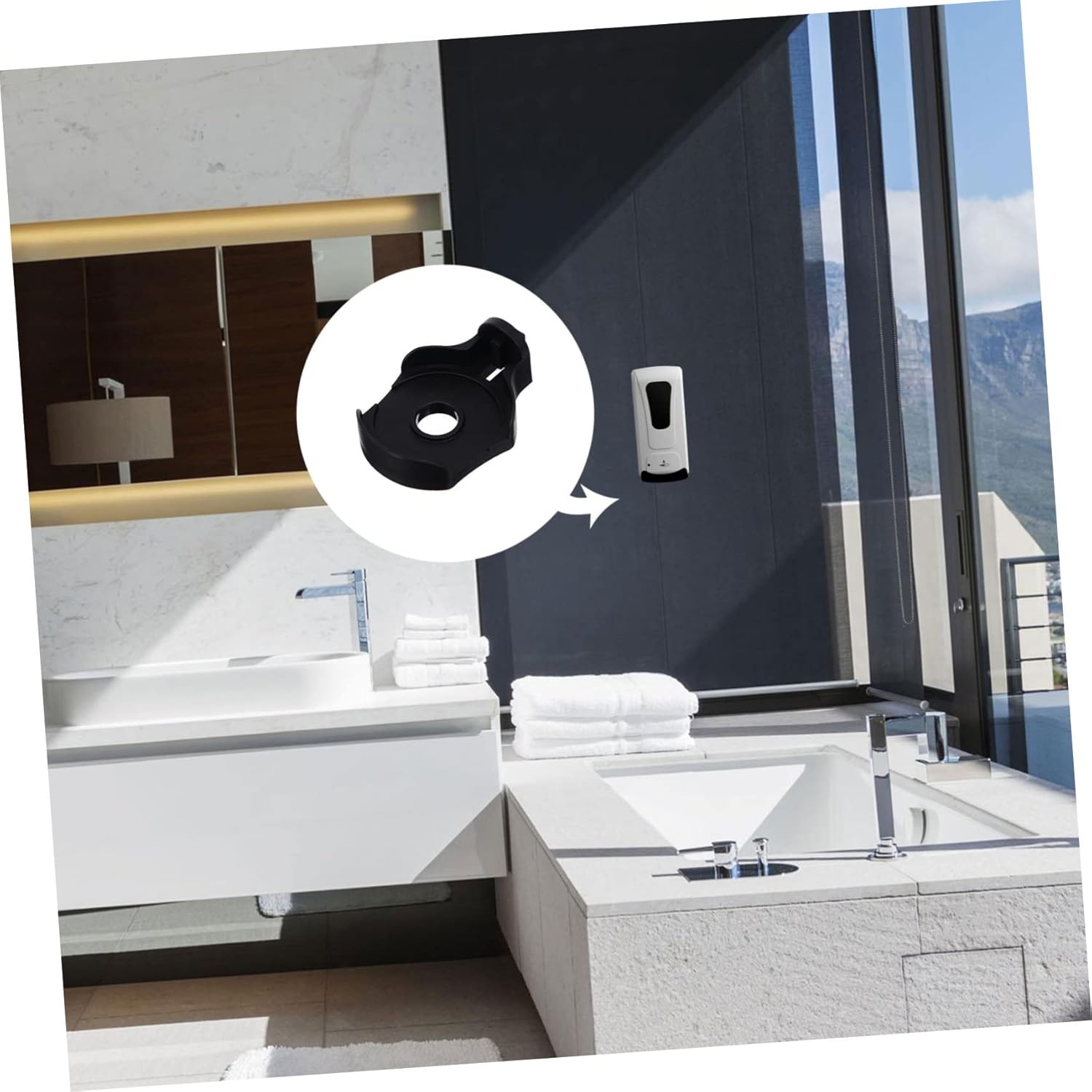 Hoement Wall-Mounted Soap Dispenser Bracket 2 Piece Set